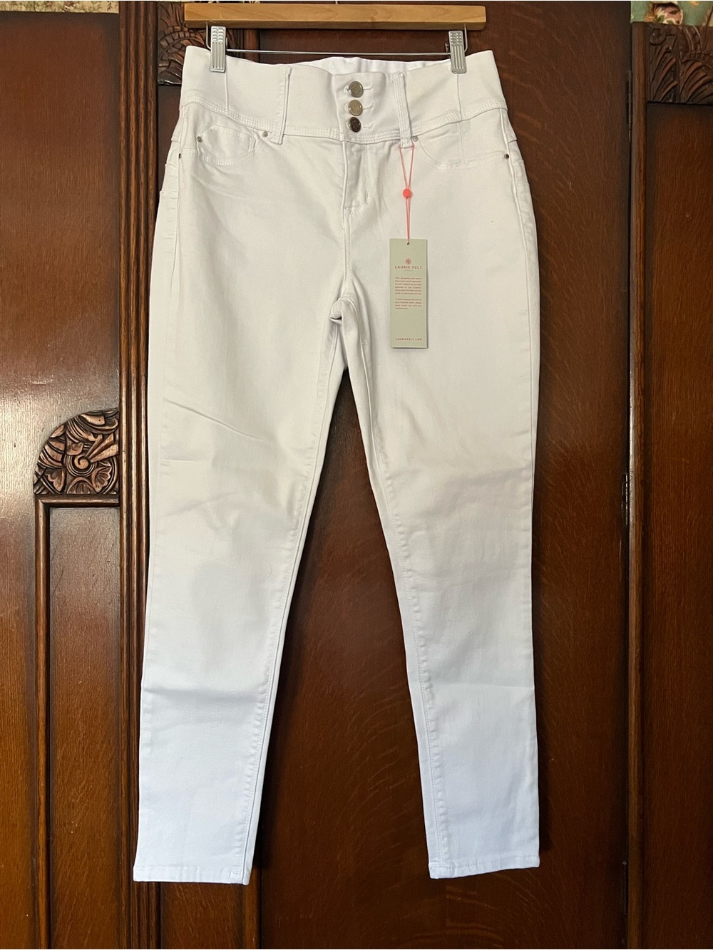 NWT Laurie Felt White High-Rise Skinny Jeans Small